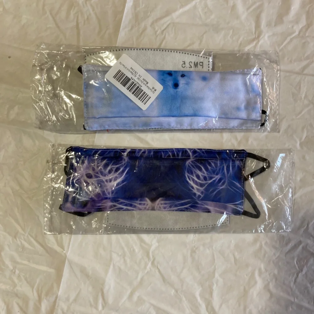 Two Wolf/Fox Face Masks W/One Mask Lanyard New